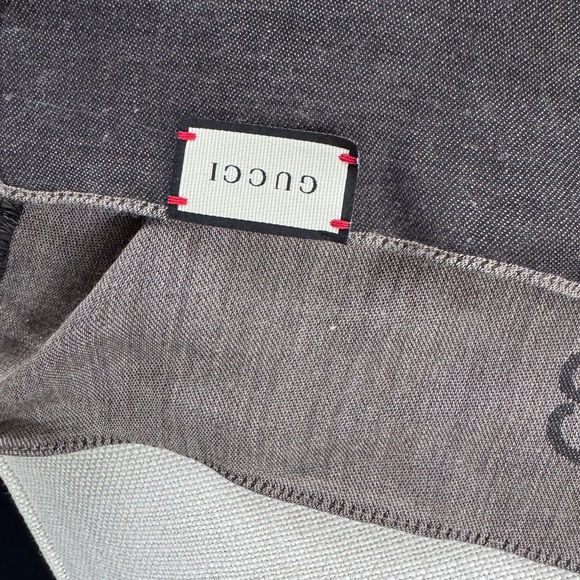 Gucci Charcoal and Light Gray Patterned Scarf - Picture 9 of 11